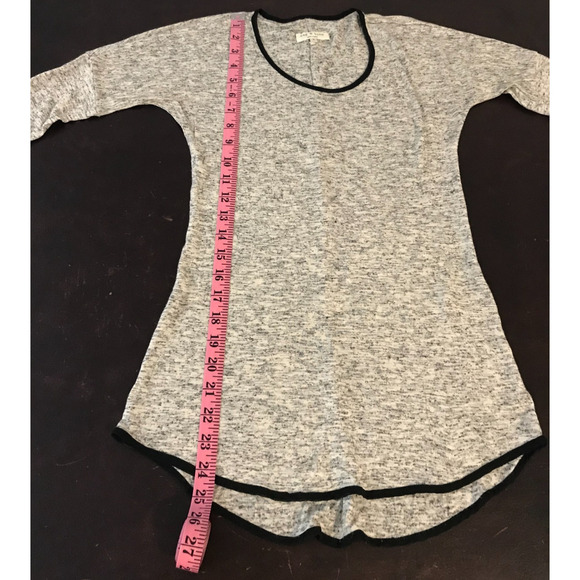 Rag & Bone Spine Pipping Trimmed Long Sleeve Heathered Tee - Picture 7 of 9